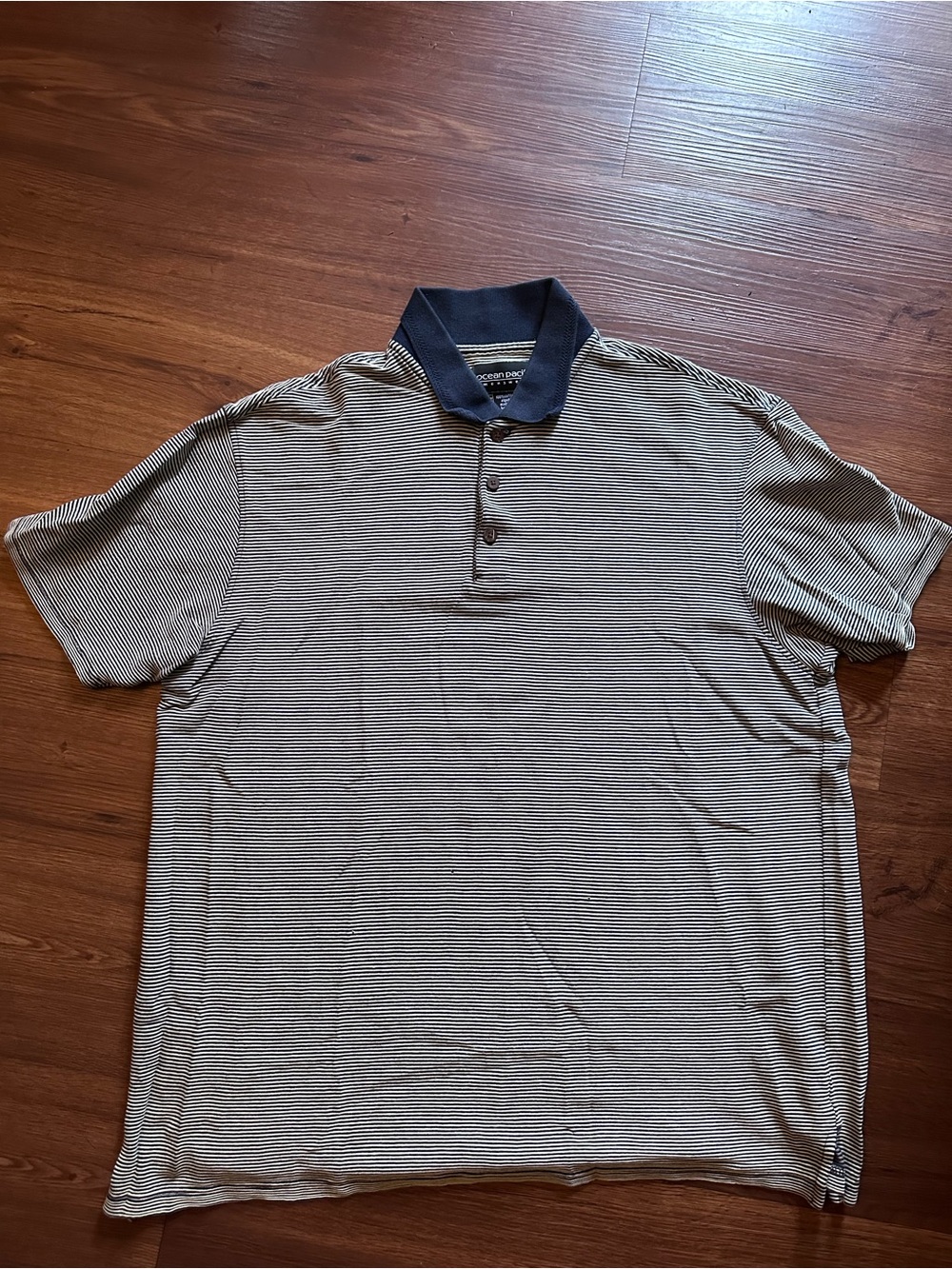 Y2K OP Mens Micro-Stripe Polo Cotton shirt